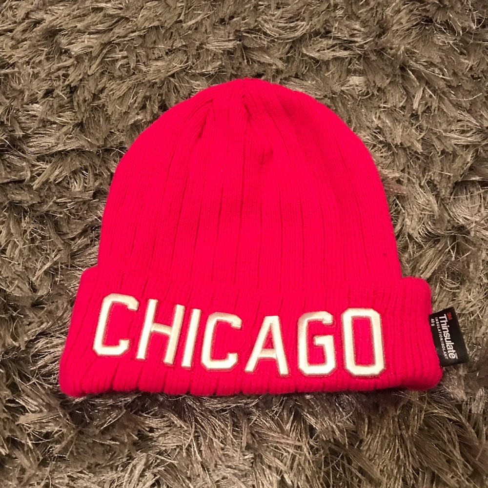 Pink Chicago beanie
